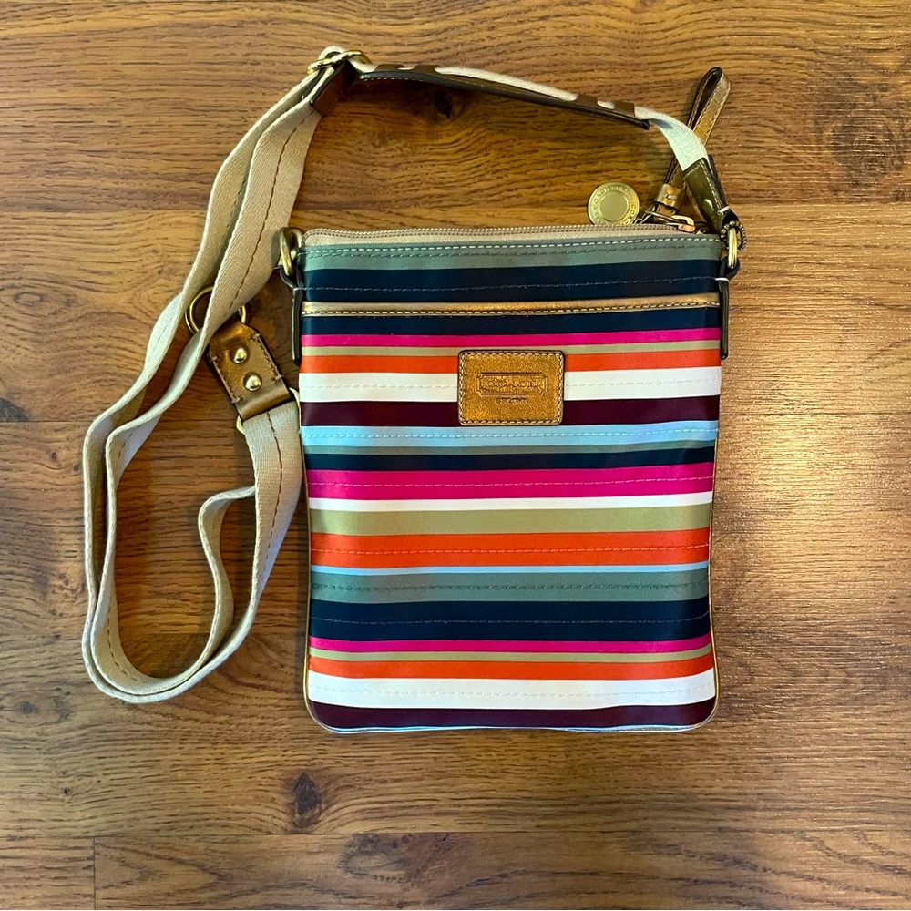 Multicolor Striped Coach Cross Body Purse